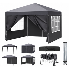 Gazebo 3X3 Outdoor Marquee Gazebos Wedding Party Camping Tent 4 Wall Panels
