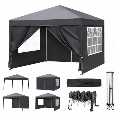 Gazebo 3X3 Outdoor Marquee Gazebos Wedding Party Camping Tent 4 Wall Panels