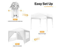 Gazebo 3X3 Outdoor Marquee Gazebos Wedding Party Camping Tent 4 Wall Panels