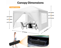Gazebo 3X3 Outdoor Marquee Gazebos Wedding Party Camping Tent 4 Wall Panels