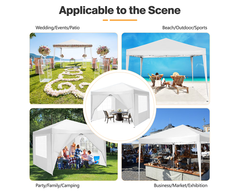 Gazebo 3X3 Outdoor Marquee Gazebos Wedding Party Camping Tent 4 Wall Panels
