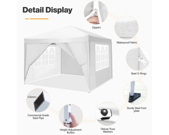 Gazebo 3X3 Outdoor Marquee Gazebos Wedding Party Camping Tent 4 Wall Panels