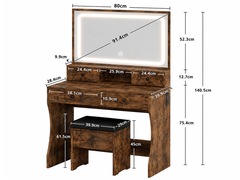Dressing Table – 80CM Dressing Table with Mirror LED Lights