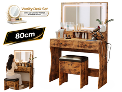 Dressing Table – 80CM Dressing Table with Mirror LED Lights