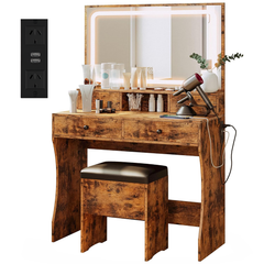 Dressing Table – 80CM Dressing Table with Mirror LED Lights