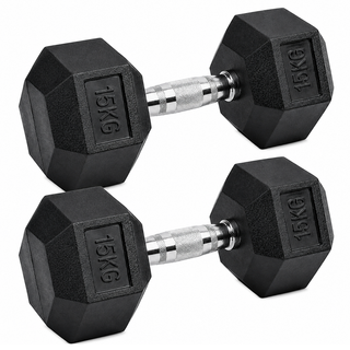 Dumbbell Set 2 x 15kg Hex Weights