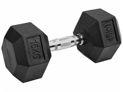 15kg Rubber Hex Dumbbell