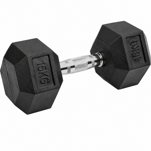 15kg Rubber Hex Dumbbell
