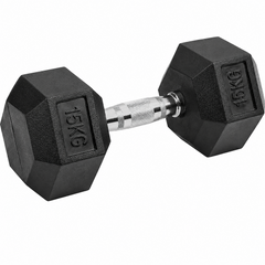 15kg Rubber Hex Dumbbell
