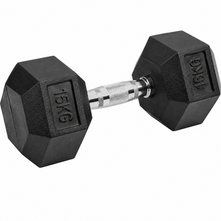 15kg Rubber Hex Dumbbell