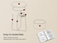 ide Table with Charging Station Round End Table
