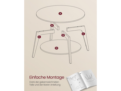 VASAGLE Round Coffee Table