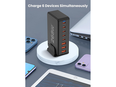 8 Port 260W USB C Charging Station GaN Fast Charging Hub