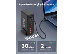 8 Port 260W USB C Charging Station GaN Fast Charging Hub