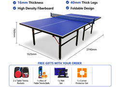Foldable Indoor Table Tennis Table with Accessories