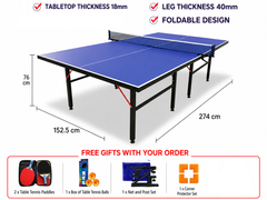 Foldable Indoor Table Tennis Table with Accessories