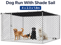 Outdoor Dog Run with Shade Sail