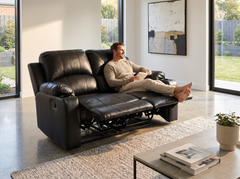 Recliner Sofa Motion Loveseat 2 Seater Leather