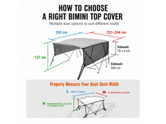 4 Bow Boat Bimini Top 2.1-2.2M