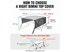 4 Bow Boat Bimini Top 2.1-2.2M