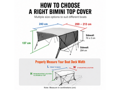 4 Bow Boat Bimini Top 2.0-2.1M