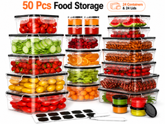 Food Storage Containers Set 50 Piece