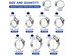 120PCS Hose Pipe Clamps Clips