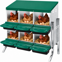 Chicken Nesting Box With 6 nests - Chicken Nesting Box 2 Layer 6 Hole Roll Away Hen Laying Box