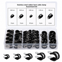 Rubber Hose Clamps 42PCS Stainless Steel P Clips Assortment Kit