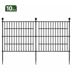 10 Pack Metal Garden Barrier Fence - 80cm Animal Fence Panels - Metal Fence Panels / 73.6 × 81 cm