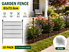 Metal Fence Panels 10 Pcs