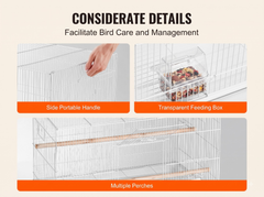 Bird Cage Parrot Aviary Perch Carrier