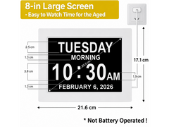8" Dementia Calendar Clock Digital Alarm Clock
