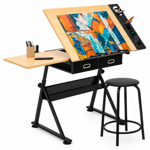 Adjustable Drafting table Drawing Craft Table with Stool