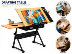 Adjustable Drafting table Drawing Craft Table with Stool