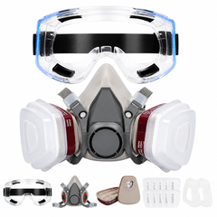 Respirator Mask With Safety Glasses
