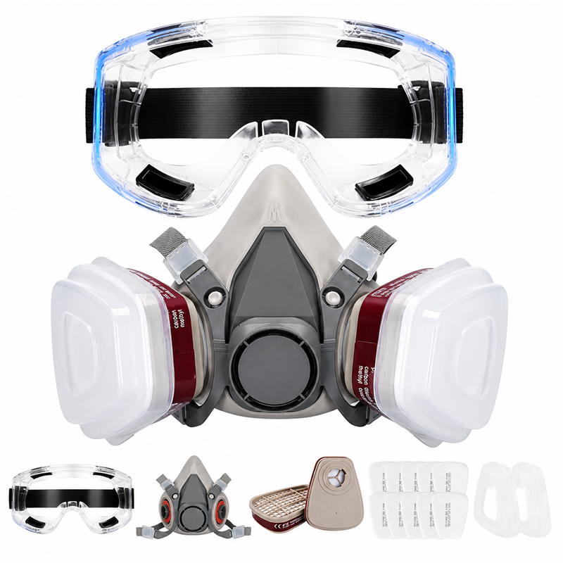 Respirator Mask With Safety Glasses