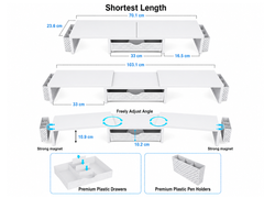 Modern Dual Monitor & Laptop Stand with Adjustable Length