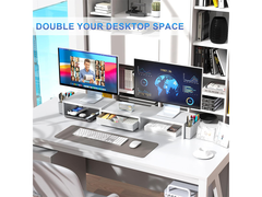 Modern Dual Monitor & Laptop Stand with Adjustable Length