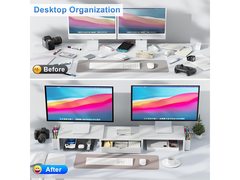 Modern Dual Monitor & Laptop Stand with Adjustable Length