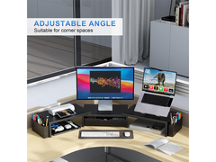 Modern Dual Monitor & Laptop Stand with Adjustable Length