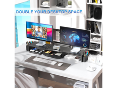 Modern Dual Monitor & Laptop Stand with Adjustable Length