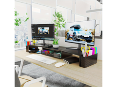 Modern Dual Monitor & Laptop Stand with Adjustable Length