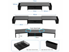Modern Dual Monitor & Laptop Stand with Adjustable Length