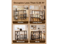 Bar Table and Stools Set Dining Desk Kitchen Chairs