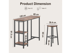 Bar Table and Stools Set Dining Desk Kitchen Chairs