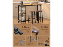 Bar Table and Stools Set Dining Desk Kitchen Chairs