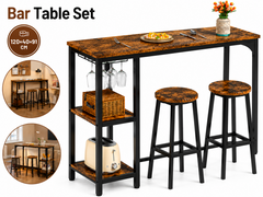 Bar Table and Stools Set Dining Desk Kitchen Chairs