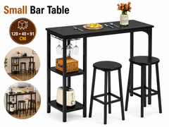 Bar Table and Stools Set Dining Desk Kitchen Chairs