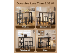 Bar Table and Stools Set Dining Desk Kitchen Chairs